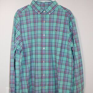 Men's Vineyard Vines Murray Large Button-Down Plaid Long Sleeve Whale Shirt